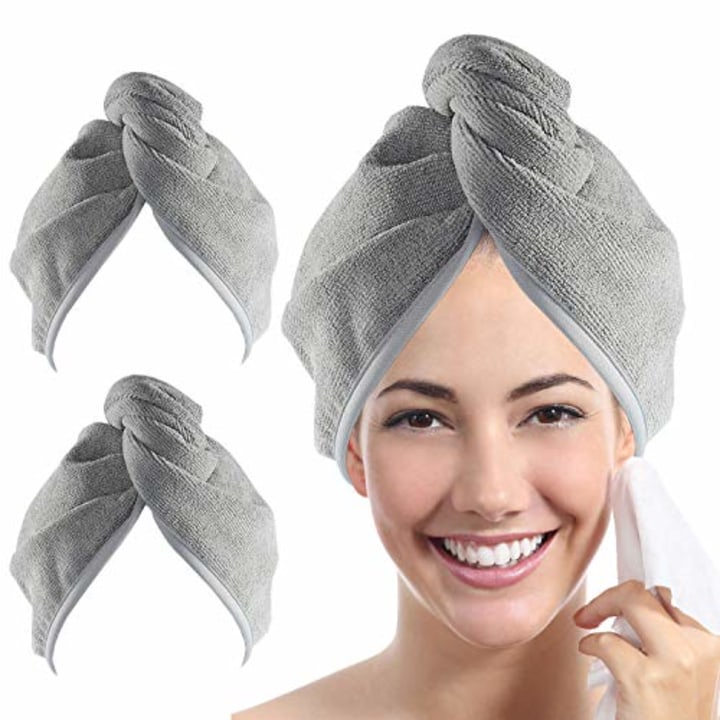 YoulerTex Microfiber Hair Towel Wraps (Set of 2)