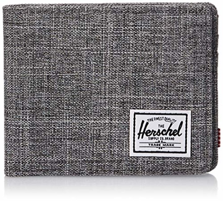 Herschel unisex adult Roy Rfid Bi Fold Wallet, Raven Crosshatch, One Size US
