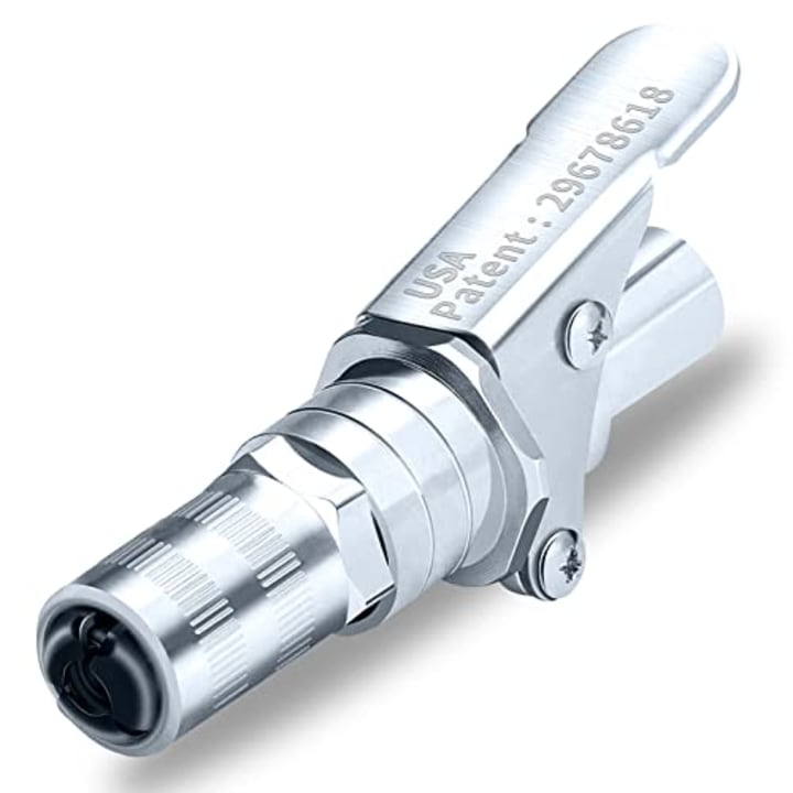 Inwell Grease Gun Coupler (Upgraded 14,000 PSI) with Quick Release, Locks onto Zerk Fittings, Compatible with All Grease Guns 1/8&quot; NPT Threads (1 PC)
