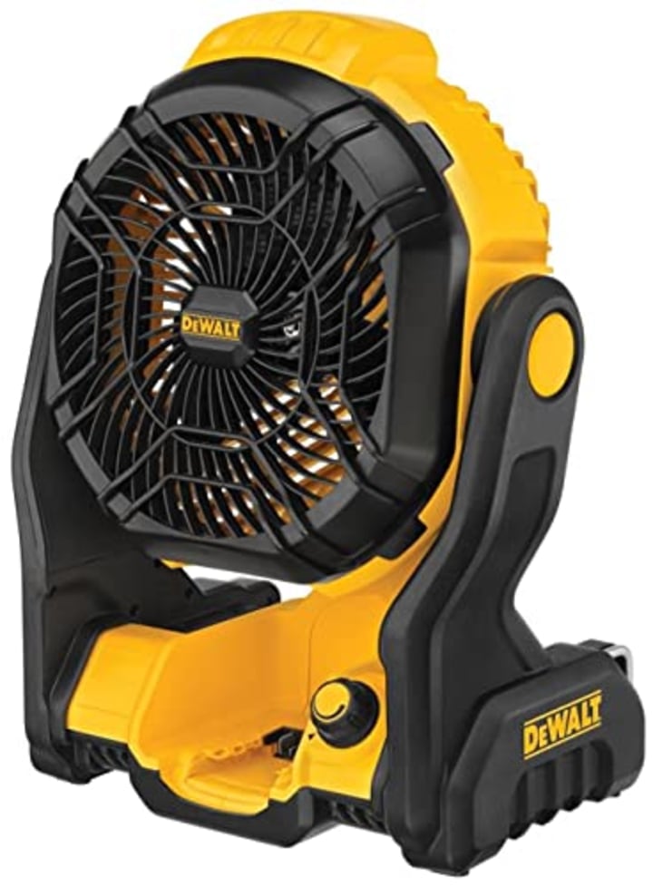 DEWALT 20V MAX Jobsite Fan, Cordless, Portable, Bare Tool Only (DCE512B), 12x8x14 inches, Yellow/Black