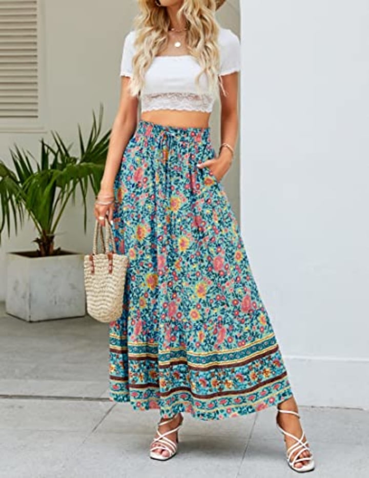 ZESICA Bohemian Maxi Skirt