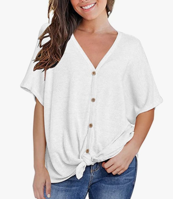 Loose Short Sleeve Button Down
