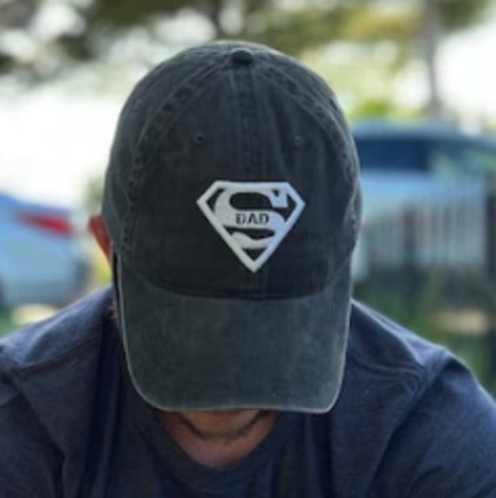 SUPER DAD Embroidered Adjustable Baseball Cap