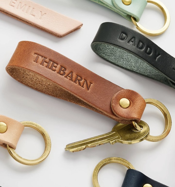 Customisable Leather Keyring Gift for Him