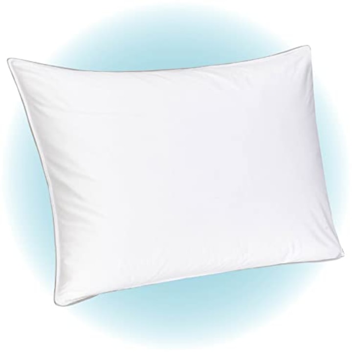 FluffCo Down Alternative Pillow, Standard Pillow, Pillows for Sleeping, Queen Pillows, Bed Pillows, Side Sleeper Pillow, Cooling Pillow, Hotel Pillow, Neck Pillow, Travel Pillow (Standard Soft)