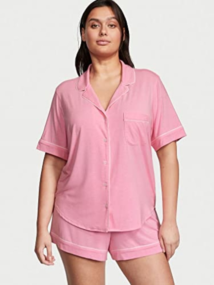 Victoria&#039;s Secret Modal Two-Piece Pajama Short Set, Pretty Pink Heather, XX-Large