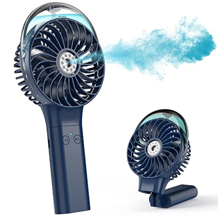 COMLIFE Portable Handheld Misting Fan, 3000mAh Rechargeable Mist Fan- Up to 10h Cooling &amp; 1h Misting, Battery Operated Spray Fan for Travel, Home Office, Camping, Outdoors