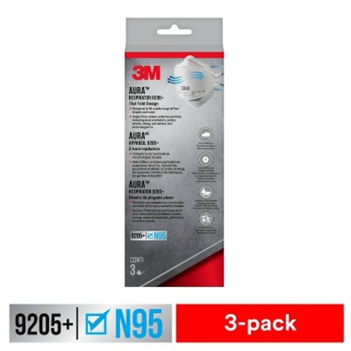 3-Pack Aura Particulate Respirator 9205+