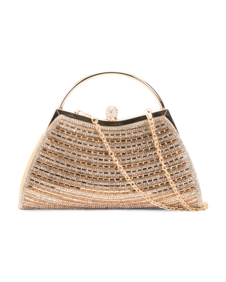 Evening Bag With Top Handle And Chain Strap