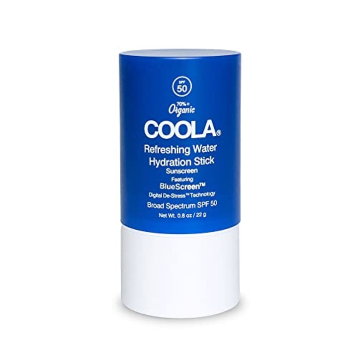COOLA Organic Refreshing Water Stick Face Moisturizer with SPF 50, Dermatologist Tested Face Sunscreen with Plant-Derived BlueScreen Digital De-Stress Technology, 0.8 Oz