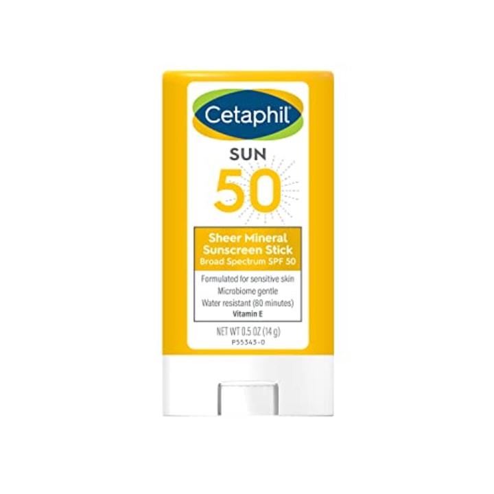 CETAPHIL Sheer Mineral Sunscreen Stick for Face &amp; Body , 0.5oz , 100% Mineral Sunscreen: Zinc Oxide &amp; Titanium Dioxide , Broad Spectrum SPF 50 , For Sensitive Skin