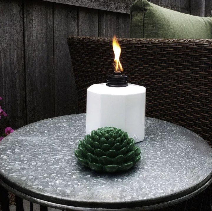Succulent Glass Tabletop Outdoor Torch