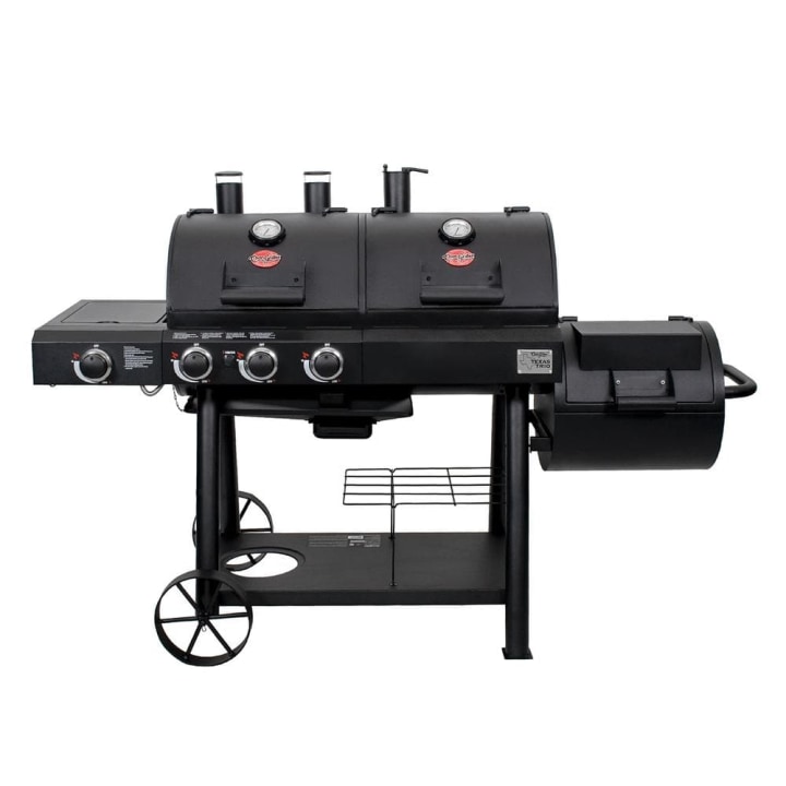 Texas Trio 4-Burner Dual Fuel Grill with Smoker
