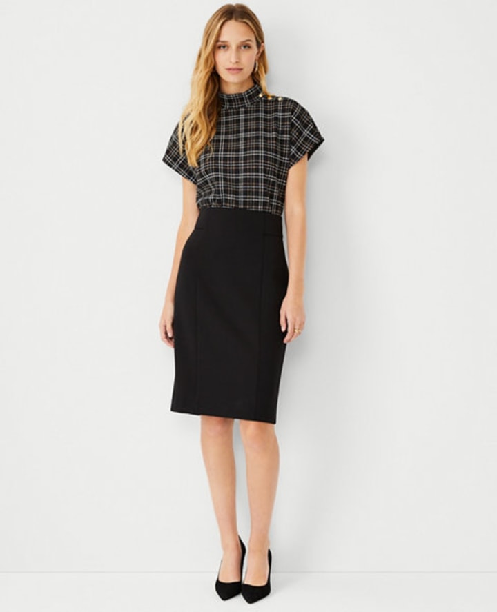 Ann Taylor High Waist Seamed Pencil Skirt