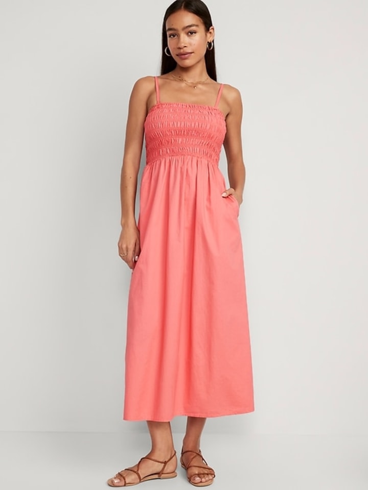 Fit &amp; Flare Smocked Maxi Cami Dress for Women