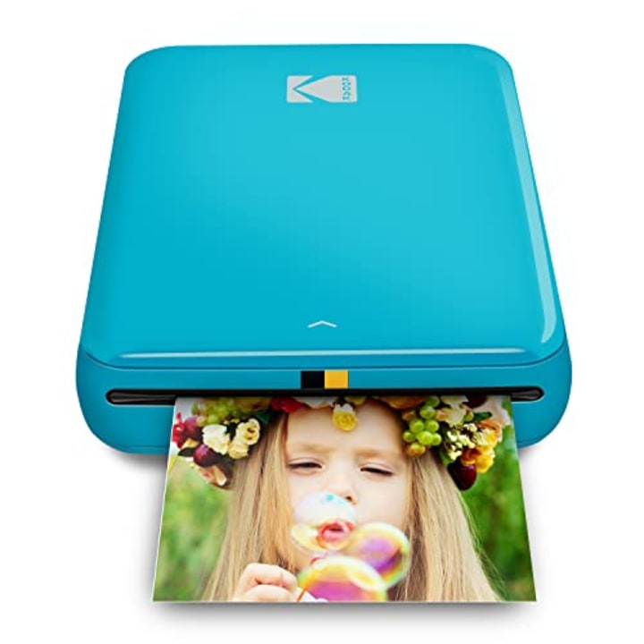 KODAK Step Color Instant Photo Printer with Bluetooth/NFC, Zink Technology &amp; KODAK App for iOS &amp; Android (Blue) Prints 2x3\" Sticky-Back Photos.