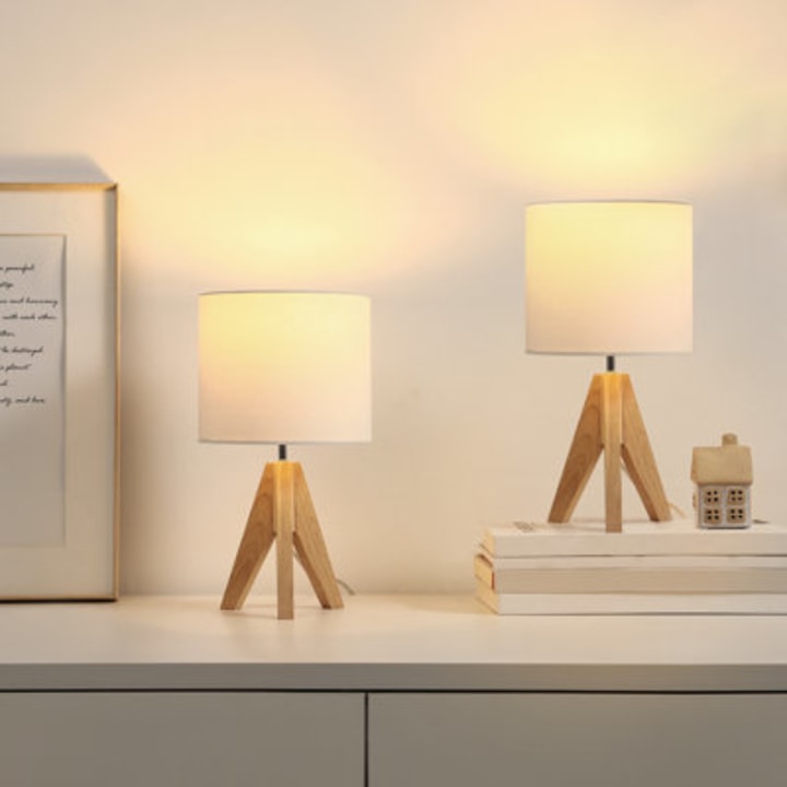 Mistana(TM) Fidel Solid Wood Tripod Table Lamp