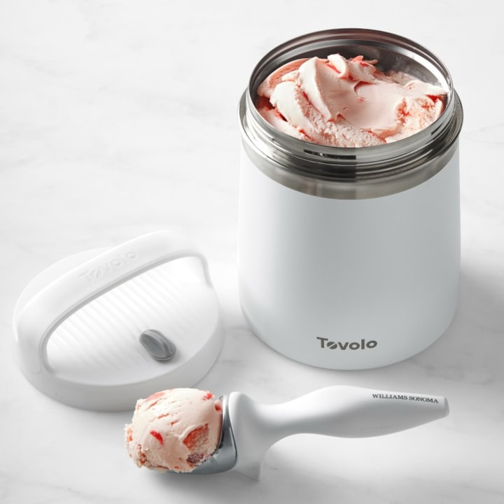 Tovolo Stainless-Steel Ice Cream Storage Container &amp; Williams Sonoma Tilt Up Scoop