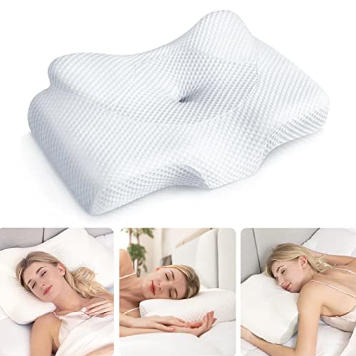 Sleep Innovations Memory Foam Contour Pillow, Travel Size, Head, Neck, and  Shoulder Alignment, Side and Back Sleepers, Medium Support