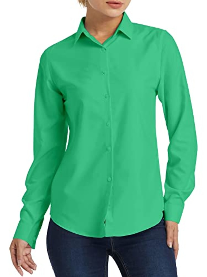 Ruisin Womens Button Down Shirt