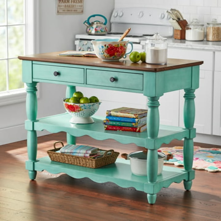 The Pioneer Woman Kitchen Island, Teal
