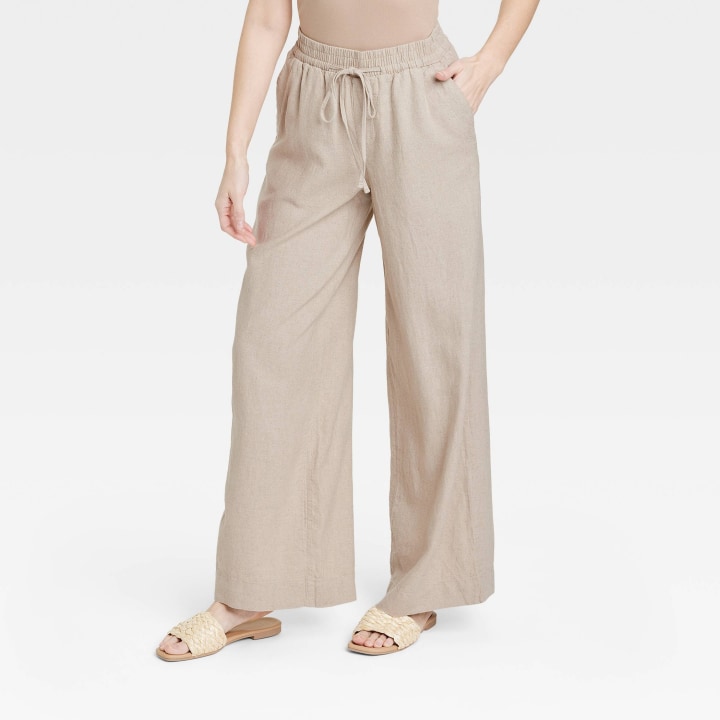 A New Day High-Rise Wide Leg Linen Pull-On Pants