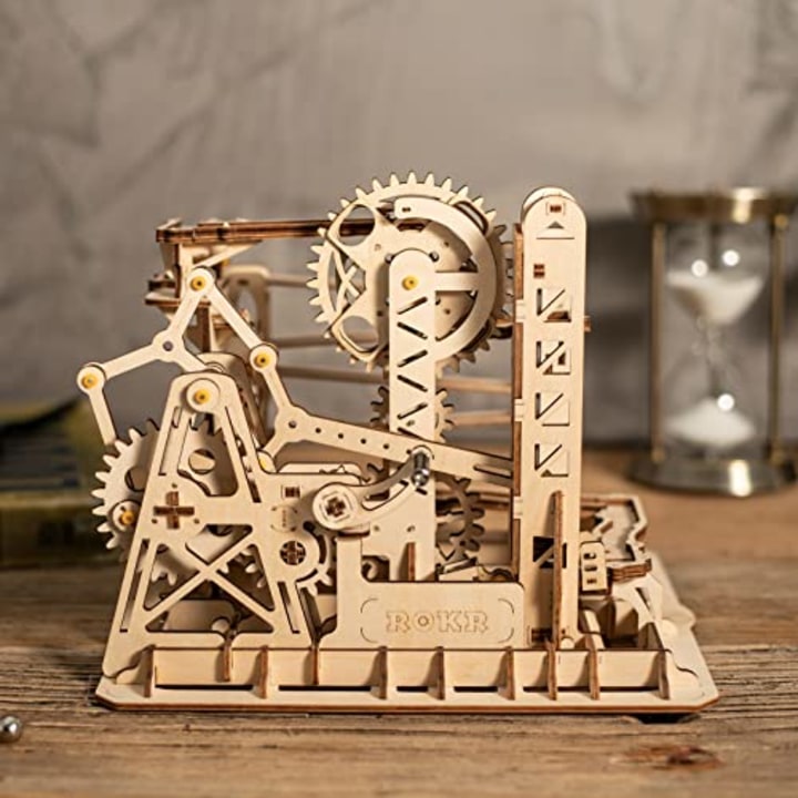 ROKR Marble Run 3D Wooden Puzzles Model Building Kits for Adults - Educational Project Brain Teaser, DIY Crafts for Adults &amp; Kids (Ladder)