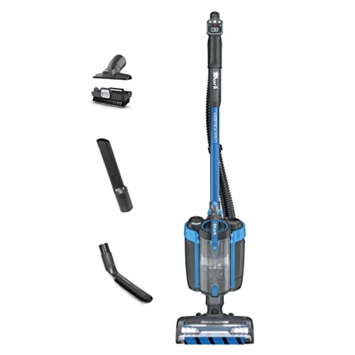 Shark ICZ362H Vertex Pro Powered Lift-Away Cordless Vacuum with IQ Display, DuoClean PowerFins, Includes Crevice Tool, Pet Multi-Tool &amp; Anti-Allergen Dusting Brush, 60min Runtime, Electric Blue