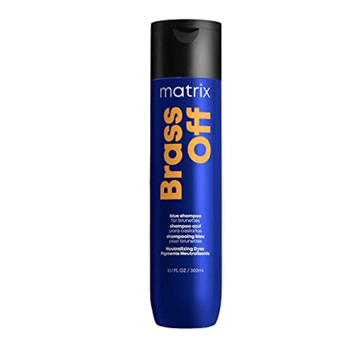 Matrix Brass Off Blue Shampoo | Color Depositing | Refreshes Hair &amp; Neutralizes Brassy Tones | For Lightened Brunettes or Dark Blondes | For Color Treated Hair | Salon Shampoo | Packaging May Vary