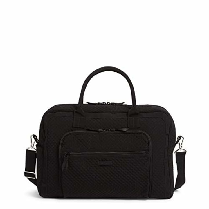 Vera Bradley Women&#039;s Microfiber Weekender Travel Bag, Black, One Size