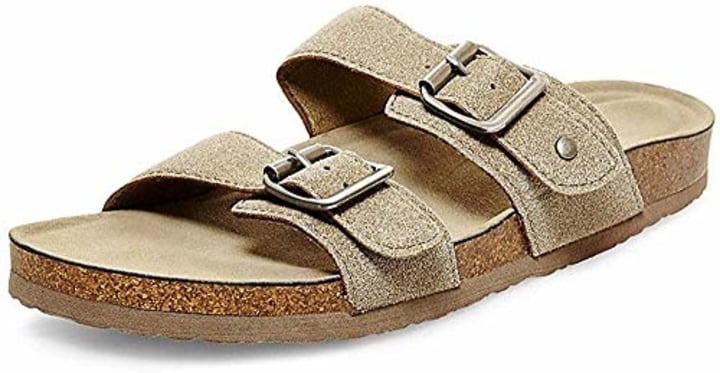 Madden Girl Women&#039;s Brando Slide Sandal, Taupe Fabric, 7