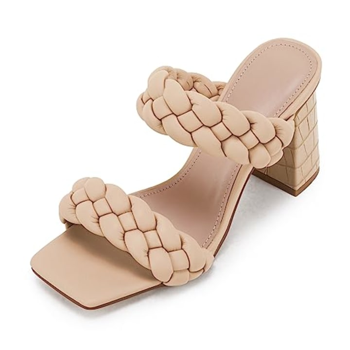 Syktkmx Women&#039;s Braided Heeled Sandals