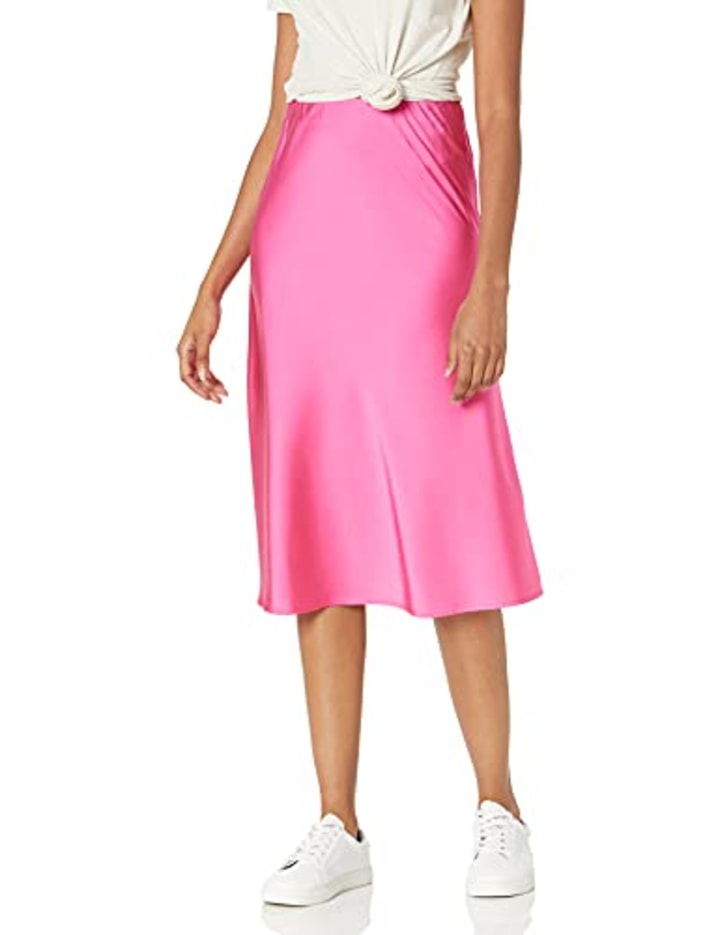 The Drop Women&#039;s Maya Silky Slip Skirt, Hot Pink, S