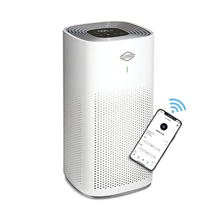 Clorox Smart Air Purifiers for Home, True HEPA Filter, Works with Alexa, Large Rooms up to 1,500 Sq Ft, Removes 99.9% of Viruses, Wildfire Smoke, Mold, Allergies, Dust, AUTO Mode, Whisper Quiet