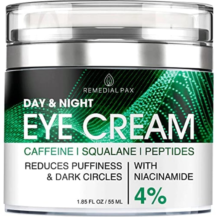 REMEDIAL PAX Eye Cream for Dark Circles and Puffiness, Bags Under Eyes Treatment, Anti-Aging Collagen Eye Cream for Wrinkles, Day &amp; Night Caffeine Eye Cream with Niacinamide Dimethicone