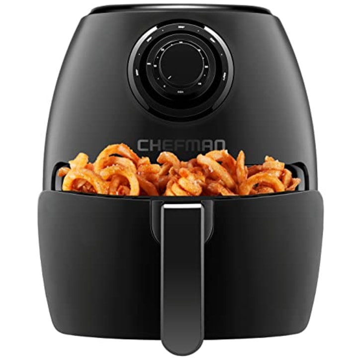 CHEFMAN Small Air Fryer Healthy Cooking, 3.6 Qt, Nonstick, User Friendly and Dual Control Temperature, w/ 60 Minute Timer &amp; Auto Shutoff, Dishwasher Safe Basket, Matte Black, Cookbook Included