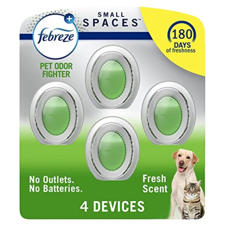 Febreze Small Spaces Air Freshener, Pet Friendly Air Fresheners Alternative for Home, Room Air Freshener, Fresh Scent, Room Deodorizer &amp; Odor Fighter for Strong Odor (4 Count)