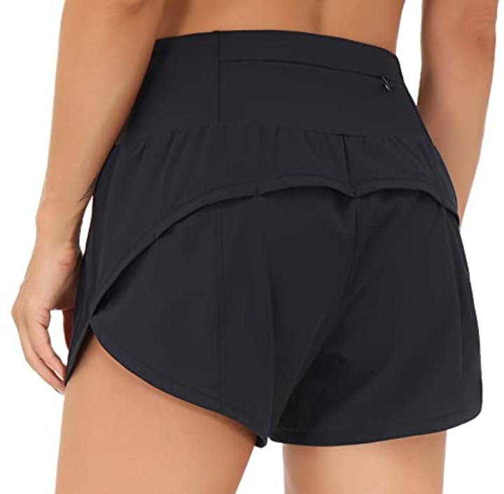 The Gym People Women&#039;s High Waisted Running Shorts