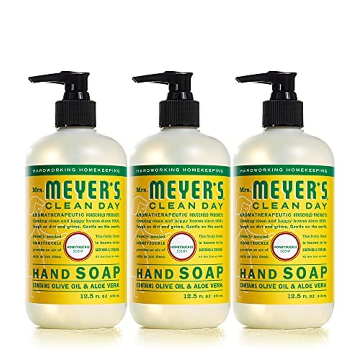 Mrs. Meyer&#039;s Hand Soap, Made with Essential Oils, Biodegradable Formula, Honeysuckle, 12.5 fl. oz - Pack of 3