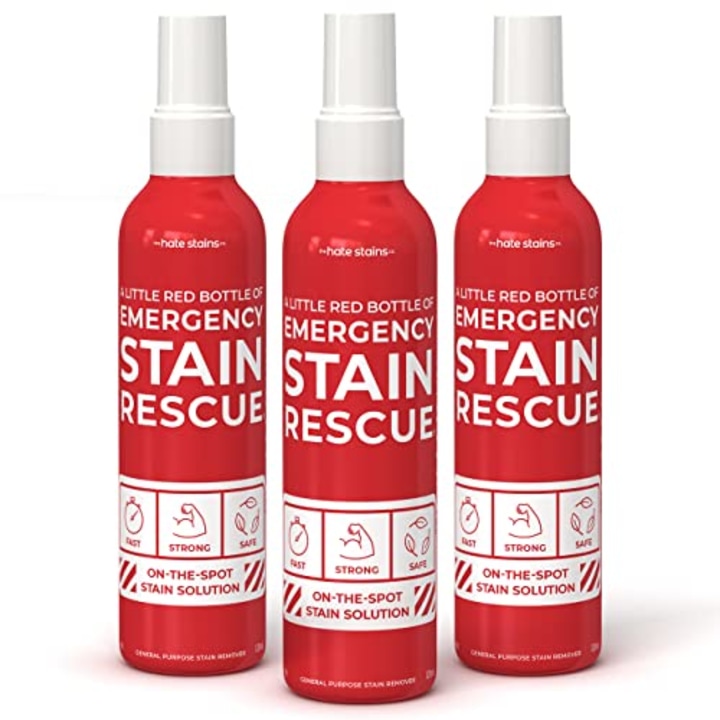 EMERGENCY STAIN Remover Spray - 4oz 3 Pack Laundry Stain Remover for Clothes, Upholstery Fabric, Carpet - Works on Most Blood, Grass, Coffee, Mud, Grease &amp; Oil Stain Remover