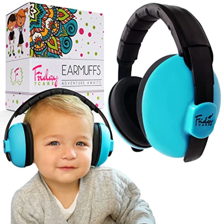 Friday 7Care Baby Ear Protection Noise Cancelling Headphones for Ages 0-24 Months, Blue