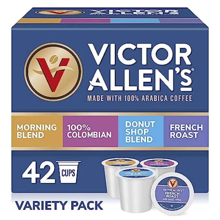 Victor Allen&#039;s Coffee Variety Pack, Light-Dark Roasts, 42 Count, Single Serve Coffee Pods for Keurig K-Cup Brewers
