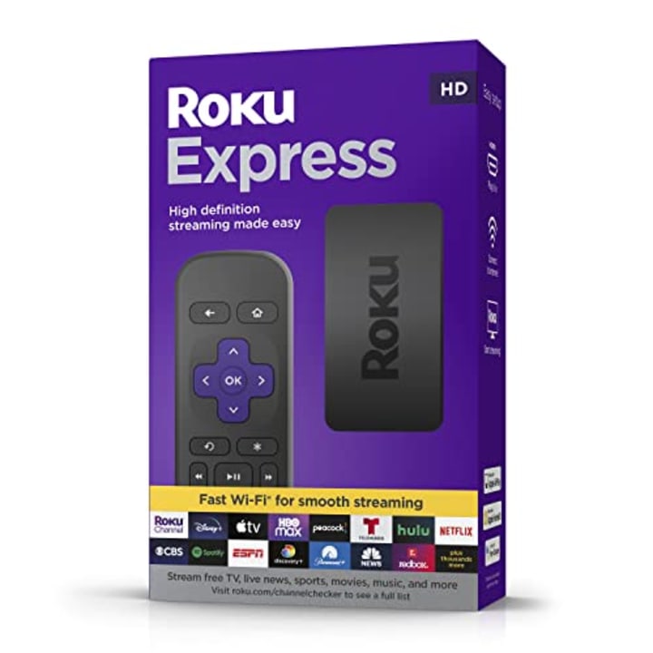 Roku Express (New) HD Streaming Device with High-Speed HDMI Cable and Simple Remote (no TV controls), Guided Setup, and Fast Wi-Fi