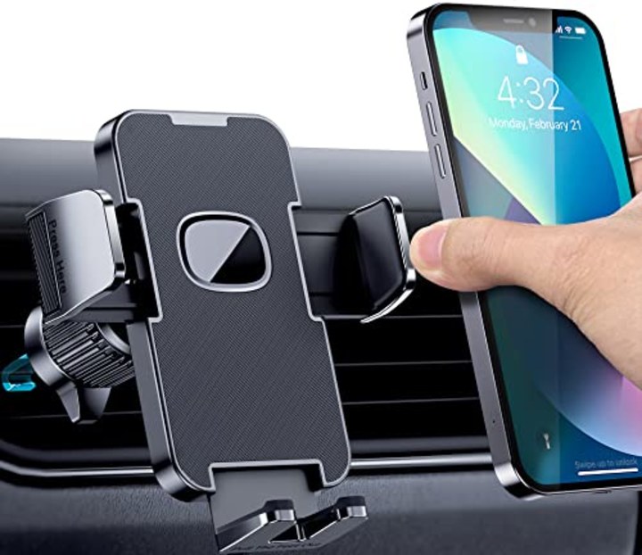 CINDRO Car Vent Phone Mount for Car [Military-Grade Hook Clip] Phone Stand for Car [Thick Cases Friendly] Air Vent Clip Cell Phone Holder for Smartphone, iPhone, Automobile Cradles Universal