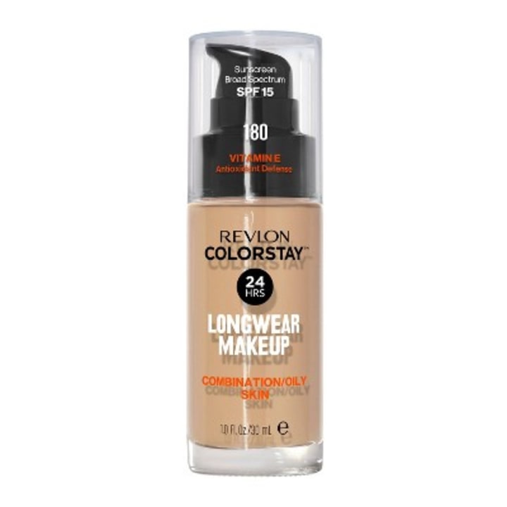 Revlon ColorStay Liquid Foundation Makeup for Combination/Oily Skin SPF 15, Longwear Medium-Full Coverage with Matte Finish, Buff (150), 1.0 oz