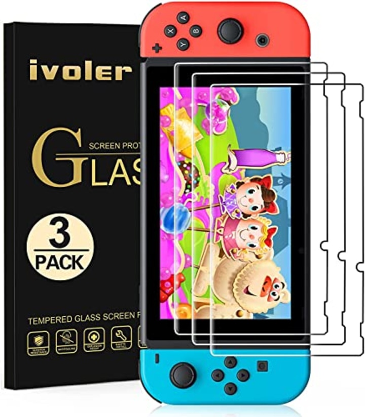 ivoler 3-Pack Tempered Glass Screen Protector for Nintendo Switch