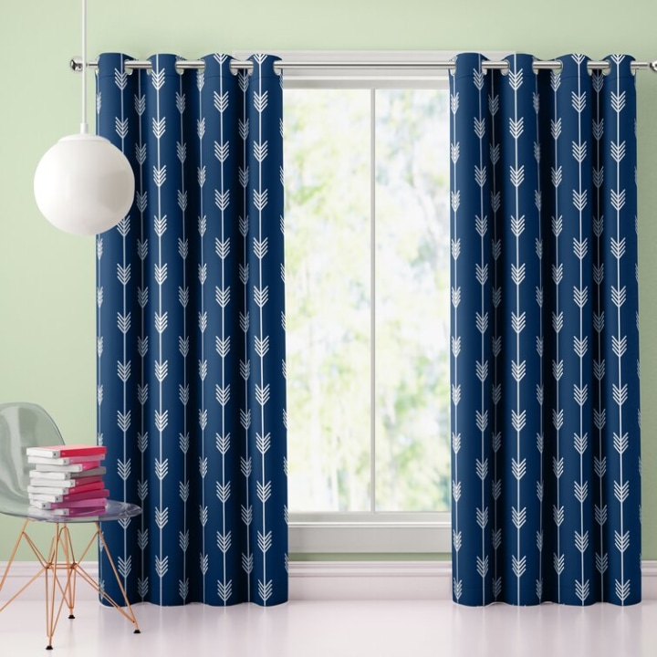 Clontarf Geometric Room Darkening Thermal Outdoor Grommet Curtain Panels (Set of 2)