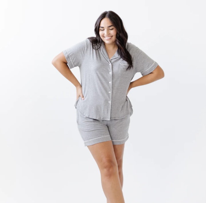 Short Sleeve Bamboo Pajama Set in Stretch-Knit