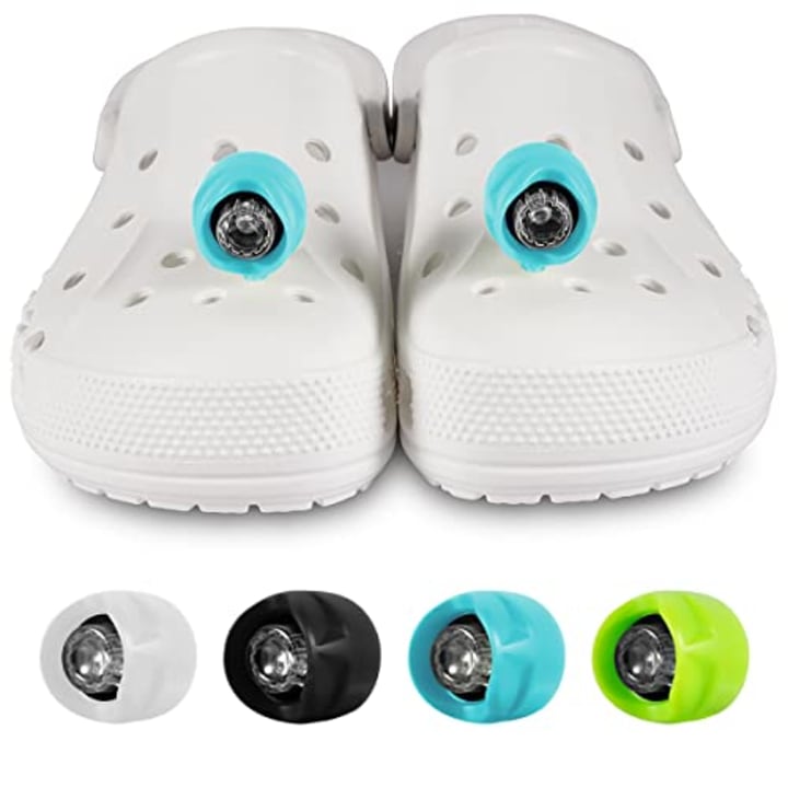 Headlights for Croc 2pcs, ABS Lights Flashlight Attachment for Croc, Light Up Charm Accessories for Kids Boys Adults Men, Clip on Clog Headlight Flashlight Lights for Shoe-Blue