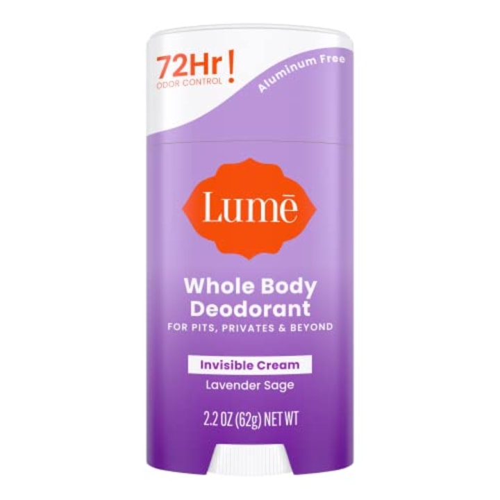 Lume Deodorant Cream Stick - Underarms and Private Parts - Aluminum-Free, Baking Soda-Free, Hypoallergenic, and Safe For Sensitive Skin - 2.2 Ounce (Lavender Sage)